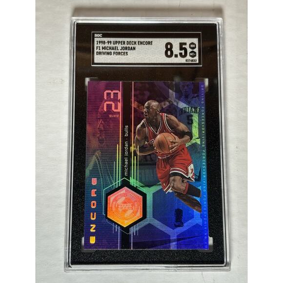 1998-99 SGC 8.5 Upper Deck Encore #F1 Michael Jordan Driving Forces Card - Picture 1 of 3